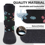 PUPTECK Anti Slip Dogs Shoes for Hot/Cold Pavement, Senior Booties, Rubber Boots & Paw Protectors for Small Medium Large Size Dogs to Prevent Licking, Grippy Socks for Hardwood Floors, Paw, XL