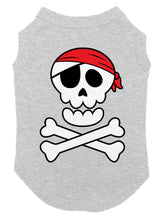 Pirate Skull & Crossbones - Dog Shirt (Light Gray, Medium)