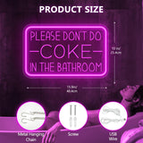 Please Don't Do Coke in The Bathroom Neon Sign for Wall Decor,USB Powered LED Neon Light with Adjustable Brightness,Light Up Sign for Party Decor,Bathroom,Christmas Gifts