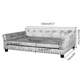 BingoPaw Large Dog Sofa Couch: Luxury Extra Large Pet Couch Made by Deluxe Tufted Velvet - European Court Style Doggy Chaise Daybed with Attached Cushion for Giant Breed Dogs up to 120lbs