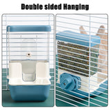 Hanging Automatic Food Dispenser, 27oz Large Capacity Hanging Pet Cage Feeder for Rabbit Bird Chinchilla Hedgehog Guinea Pig Ferret Kitty Puppy (Blue)