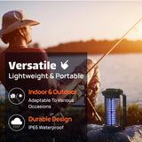 Solar Bug Zapper Outdoor and Indoor, Rechargeable Insect Trap, Cordless Waterproof Mosquito Zapper, Patio and Camping Essentials