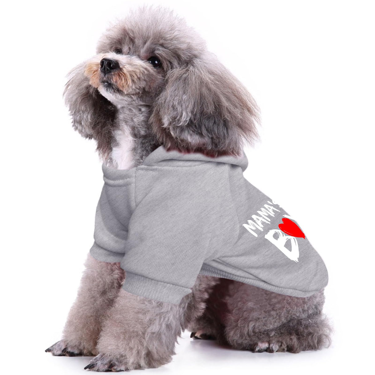 Cayxatiu Cat Hoodies for Cats Pet Puppy Clothes Dog Hoodie Mama'Boy Printed Hooded Sweatshirt for Small Medium Size Dogs(Gray,L)