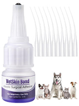 1 Pack 3ml Veterinary Surgical Skin Glue with 10 Precise Applicators, Strong Surgical Adhesive, Blue-Tinted Animal Tissue Wound Glue, Fast Bleeding Control and Waterproof Wound Sealant for Pets