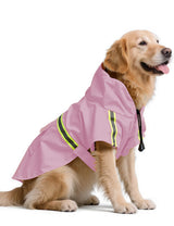 Dog Rain Coat, Waterproof Adjustable Dog Rain Jackets, Reflective Strap Pet Rain Coat with Leash Hole, Hooded Snowproof Windproof Clothes for Small Medium Dog