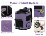 PETSFIT Dog Backpack Carrier with Upgraded Waist Protection, Pet Carrier Backpack Designed for Small Dogs/Cats, Fully Ventilated Collapsible Cat Backpack for Outdoor Traveling Hiking Camping Purple