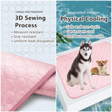 Mannice Dog Cooling Mat, Pet Cooling Mat for Dogs Cooling Blanket for Dogs Dog Cooling Pad for Kennels, Crates, Cars, Indoor & Outdoor Ice Silk Cooling Mat for Extra Large Dogs (Pink, XL(40 * 28"))