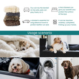 gogobunny Waterproof Dog Blanket for Couch & Furniture Protection - Super Soft Reversible Throw for Large Dogs & Cats, Calming Washable Fur & Sherpa Pet Blanket (25x35 Inch, Beige)