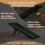 Dog Ramp for Couch, Birchwood Dog Bed Ramp for Small Dogs, 4-Level Adjustable (8.6"-20.9") Foldable Pet Ramp, Wide Non-Slip EVA Surface with Glow Strips, Solid Birchwood 200Lbs