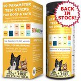 Pet Test Strips for Dogs, Cats, and Other Animal Pets. Accurate Urine Monitoring and Testing Kit That Helps Veterinarian Tests for Blood, Glucose, pH, Specific Gravity, UTI, Liver and Kidney Health.