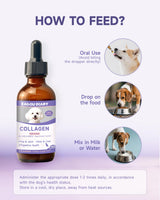 Collagen for Dogs - Dog Collagen Drops with Glucosamine, MSM, Biotin, VitaminC & E, Coconut Oil - Hip & Joint Supplement for Dog, Skin Coat Health, Gut & Immune Health, 60ml Collagen Drops for Dogs