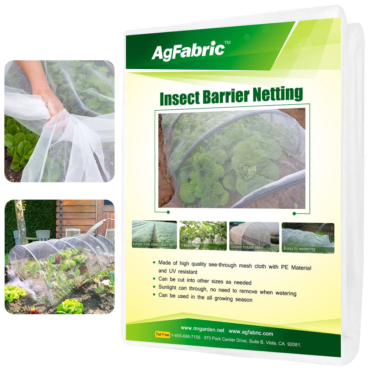 Agfabric Garden Netting 10'x30' Insect Pest Barrier Bird Netting for Garden Protection,Row Cover Mesh Netting for Vegetables Fruit Trees and Plants,White