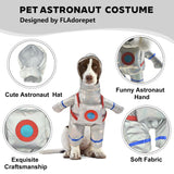 FLAdorepet Dog Astronaut Standing Costume with Pet Hat Cat Halloween Christmas Party Costume Outfits Funny Dog Clothes for Chihuahua Bulldog (Sliver, Large(Pet 10-16Lbs))