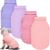Abbylike 4 Pack Dog Shirts, Spring Lightweight Stretchy Dog Turtleneck, Breathable Soft German Velvet Sleeveless Puppy Base Layer Vest for Pet Indoor Outdoor Wears(Blush Pink and Purple,XL)