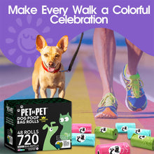 Load image into Gallery viewer, Pet N Pet 720 Counts Lavender Scented, Colorful Poop Bags for Dogs, 41% Plant Based &amp; 59% PE Dog Poop Bags Rolls, Extra Thick Dog Waste Bag, Doggy Bag
