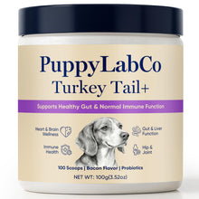 Load image into Gallery viewer, Puppy Lab Co Turkey Tail Mushroom for Dogs - Puppylabco Turkey Tail for Gut &amp; Immune Supports, 100 Scoops | Bacon Flavor | Probiotics 100g (1)
