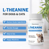 L-Theanine Supplement for Dogs and Cats, 50mg, 90 Chewable Tablets, Helps Keep Pets Calm & Relaxed