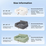 ZOMISIA Dog Couch Bed - Fluffy Dog Sofa, Large Orthopedic Pet Sofa Bed with Removable Washable Cover, Faux Fur Calming Cute Pet Couch with Supportive Egg Foam and Non-Slip Bottom, Ivory White