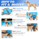 VIVAGLORY High Buoyancy Dog Life Vest, Swimming Vest with Handle, Dog Life Jacket for Swimming & Boating, Buoyancy for Puppy Doggy, S, Turquoise