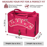 Dog Purse Carrier for Small Dogs, Cats and Puppies – Soft-Sided Foldable Pet Travel Bag with Multi Pockets, 3-Sided Mesh & Rollable Cover for Nervous Cats, Fits Pets up to 15 lbs (Berry Red)