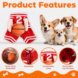 TMLDOT Dog Basketball Costume with Ball, Funny Halloween Costume for Pet, Adjustable Funny Dress Up Sports Outfit Cosplay Clothes for Small Medium Large Dogs (Red-Medium)