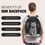 Cooling Fan Pet Backpack Carrier,Airline Approved Transparent Bubble Backpack for Cats, Dogs, Puppies Built-in Side Fan for Active Ventilation & Comfort Travel and Outdoor (Black)