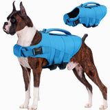 Kuoser Dog Life Jacket, High Flotation Dog Life Vest for Swimming Boating, Adjustable Small Medium Large Dogs Swim Vest with Rescue Handle and Pocket, Reflective Safety Pet Lifejacket Floats for Pool