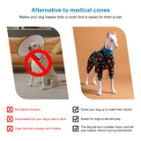 LovinPet Large Dog Pajamas, Post Surgery Recovery Shirt, Stretchy Fabric, Aim for The Moon Flannel Navy Print, Anti Licking, Easy Wear Dog Jammies,Black Blue M