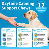 POPPAW Calming Chews for Dogs – Calming Treats for Anxiety, Stress, Separation, Travel & Thunder, Non-Drowsy Alternative to Melatonin, Calm & Focus with Chamomile & Ashwagandha, Bacon Flavor, 90Ct
