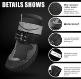 Dog Shoes, Otunrues Dog Shoes for Small Medium Large Dogs, Anti-Slip Dog Boot with Reflective, Waterproof Dog Booties & Paw Protectors for Winter Snowy Hot Pavement Day (Black, L)