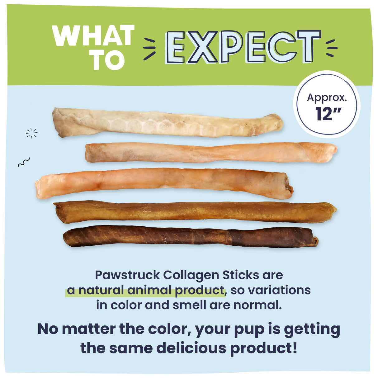 Pawstruck Natural Large 12" Beef Collagen Sticks for Dogs – Long-Lasting Rawhide Alternative, High Protein Treats with Chondroitin & Glucosamine – 5 Pack