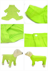 Lovelonglong Four Feet Dog Lightweight Pajamas, Pure Cotton Dog Jumpsuits 4 Legs Dog Onesies T-Shirt Stylish PJS Puppy Costume for Large Medium Small Dogs Green XXL