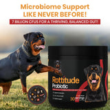 Rottitude Probiotics for Dogs – Natural Dog Probiotics for Digestive Health, Gut Health, Yeast, Itchy Skin & Itchy Ears – Probiotic for Dogs – Dog Probiotic Supplement for Rottweilers