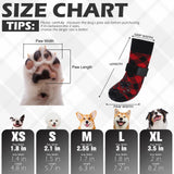EXPAWLORER Dog Socks for Cold Winter Snow to Prevent Licking Paws, Anti Slip Doggie Booties Grippy Shoes for Hardwood Floors, Boots & Paw Protectors for Small Medium Large Senior Dogs Red Black S