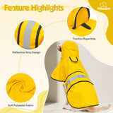 Weesiber Dog Raincoat, Adjustable Waterproof Dog Rain Jacket Poncho with Reflective Strip and Leash Hole, Lightweight Pet Rain Coat for Small to X-Large Dogs (XL, Yellow)