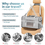 Petsfit Travel Pet Carrier for Large Cats (up to 20 lbs), Soft-Sided Dog Car Travel Carrier with Patented Buckle and Soft Padding, Ideal for Car Road Trips,19X12X12 Inch,Grey