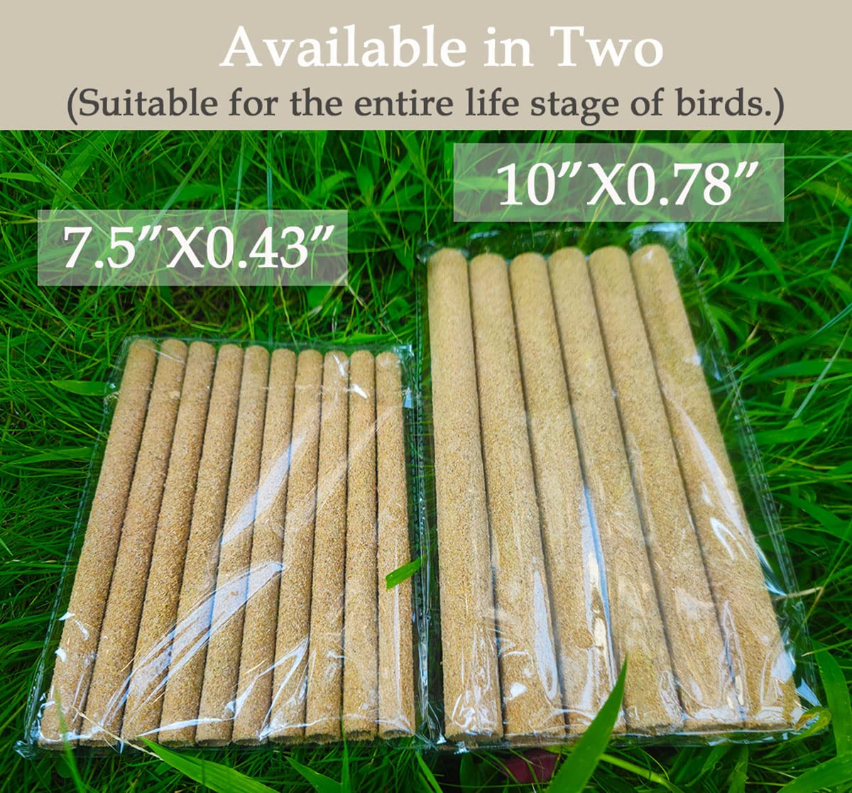 40Pcs Sand Perch Covers for Bird - Bird Perch Covers 7.5" Long x 3/8" Diameter Bird Perches for Parakeets, Lovebirds, Parrotlets, Canaries and Other Small Birds (Yellow, 40pcs 7.5" x 0.43")