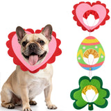 3 PCS Holiday Dog Outfits Set, Valentine’s Day, St. Patrick’s Day, Easter Dog Outfits with Adjustable Headband for Small Medium Dogs, Dog Cat Holiday Party Costumes and Supplies (S: 12"-16")