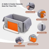 Avont Dog Car Seat for Small Dogs, Anti-Anxiety Center Console Booster Seat with Safety Straps, Soft Padded Travel Seat for Small Dogs & Cats up to 8 lbs -Light Grey