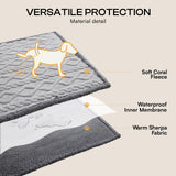 Luciphia Waterproof Pet Blanket, Liquid Pee Proof Dog Blankets for Sofa Bed Couch, Reversible Sherpa Fleece Furniture Protector Cover for Small Medium Large Dogs Cats,Light Grey Small（40" x 28"）