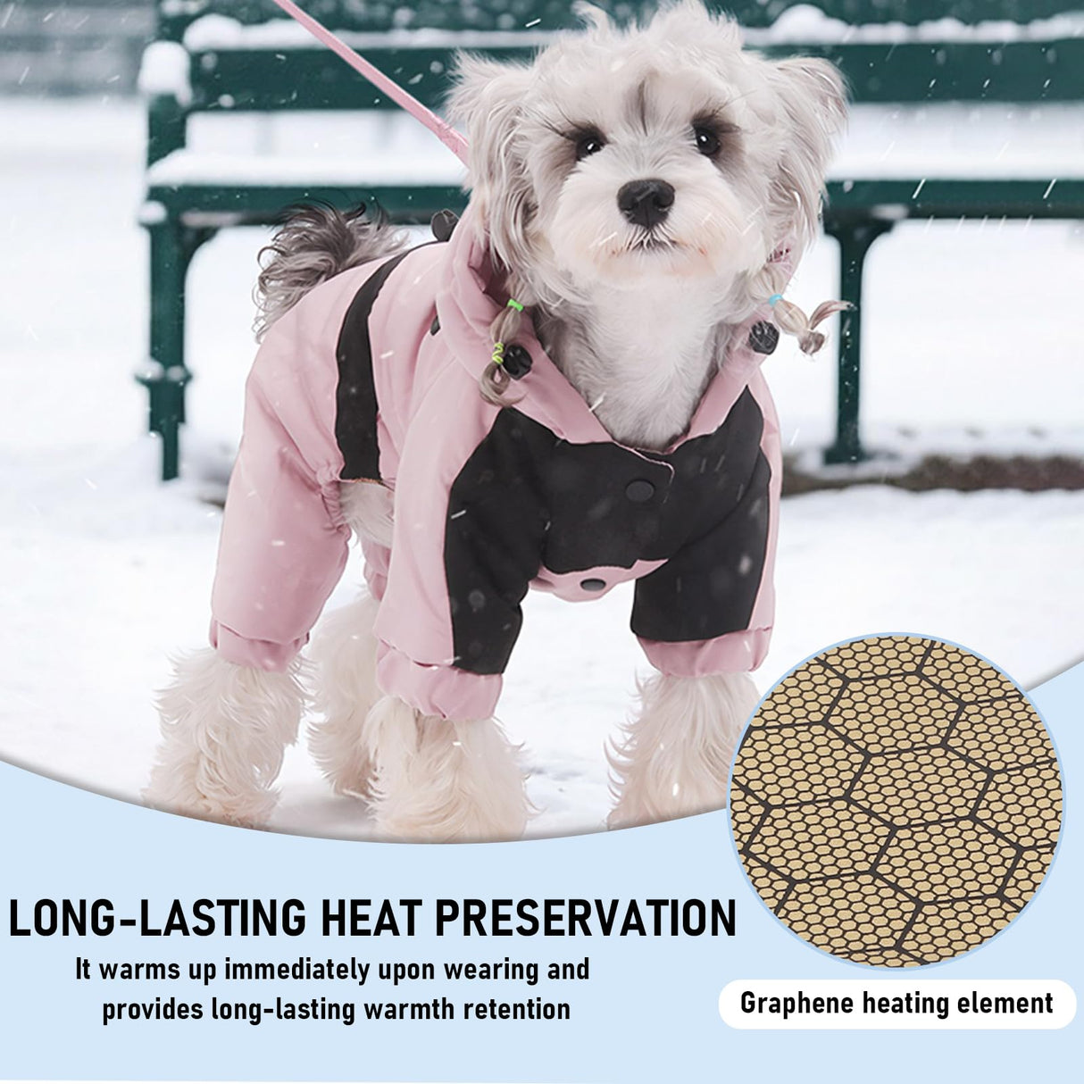 Duuclume Warm Dog Coat with Hood,Waterproof Windproof Winter Full Body Dog Jacket Snowsuit,Adjustable Cold Weather Pet Clothes