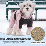 Duuclume Warm Dog Coat with Hood,Waterproof Windproof Winter Full Body Dog Jacket Snowsuit,Adjustable Cold Weather Pet Clothes