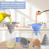 Kitchen Funnel Set 3 Pack, Collapsible Silicone Funnel for Kitchen Use Filling Bottles Liquid Food Transfer