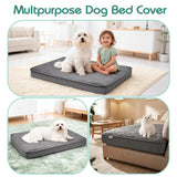 Dog Bed Cover Replacement Washable, Waterproof Dog Bed Sheets,Ultra Soft Pet Pillow Cover Quilted,Removable Pet Bed Liner - 35x44 Inches,Grey
