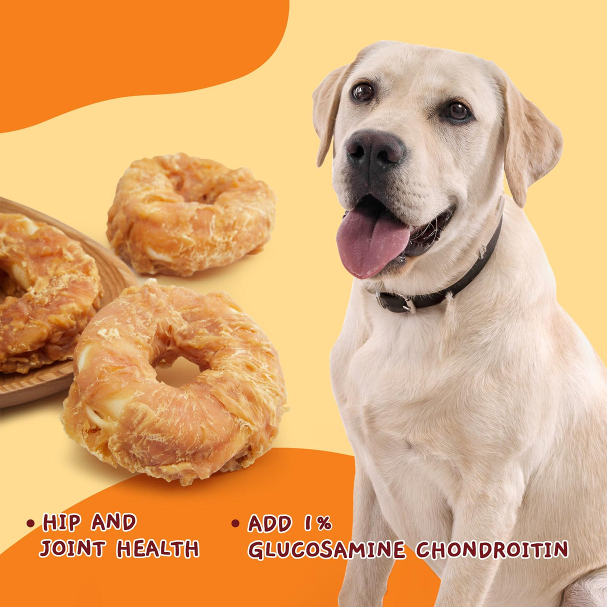 Jungle Calling Dog Treats Long Lasting, Rawhide Chews for Dogs, Chicken Wrapped Rawhide Donuts, Chewy Snacks for Medium Large Dogs