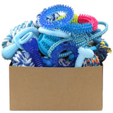 Beiker 20 Pack Puppy Chew Toys - Blue Dog Teething Toys for Puppies, Puppy Teething Rings and Ropes, Blue Rubber Toy Bundle for Small Dogs, Cute Interactive Dog Balls for Small Breed