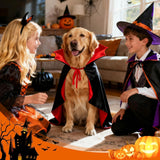 Olanrun Dog Costume - Dog Halloween Costumes Vampire Cloak, Wizard Outfit, Witch Cosplay Apparel Cape - Funny Party Dress Up Halloween Pet Costumes for Large Dogs (Black Red)