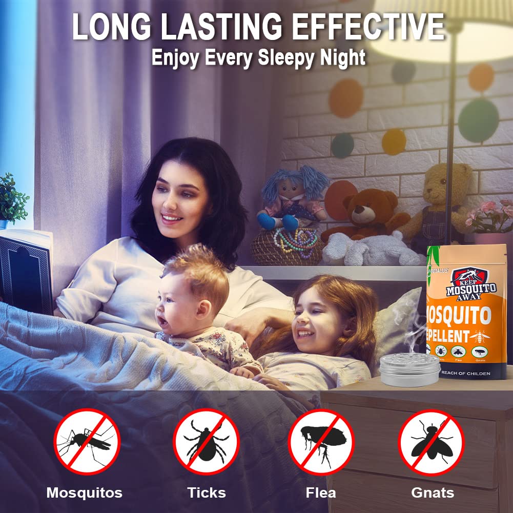 DALIYREPAL Mosquito Repellent for Patio,Mosquitoes Repellent Outdoor/Indoor, Mosquito Deterrent Indoors, Natural Mosquito Repellent for Yard, Mosquito Control for Camping/Travel 2 Jars/Box
