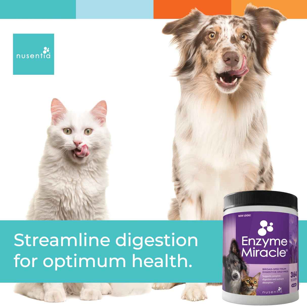 Digestive Enzymes for Dogs & Cats : Protein, Carbs, Starches & Fats Digestion : Supports Diet Change : Enzyme Miracle (364 Scoops, Powder)