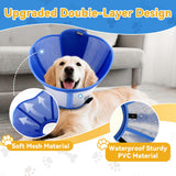 Vithael Upgraded Dog Cone Collar for Dogs After Surgery, Soft Breathable Pet Recovery Collar with Double-Layer Design, Adjustable Dog Cone Collar for Large Medium Dogs, Elizabethan Collar (XL, Blue)